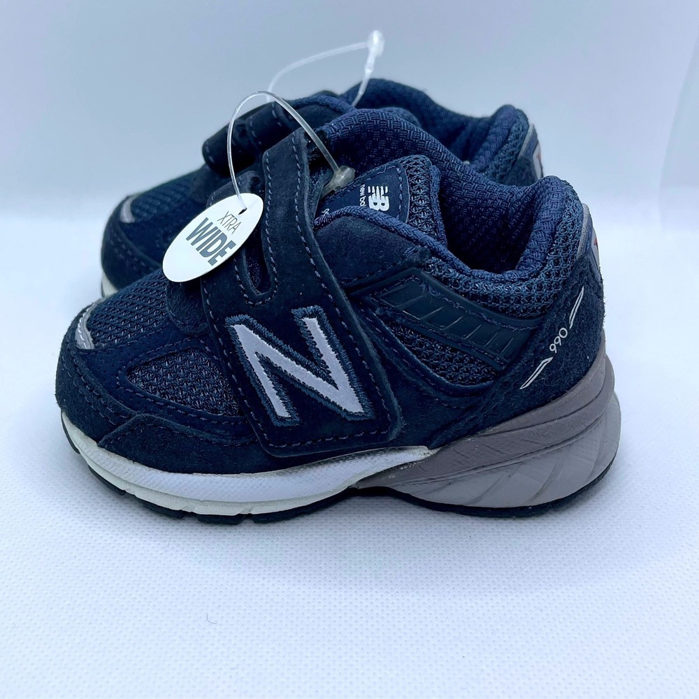 New Balance 990v5 Navy Blue‎ Infants Toddler Sneakers IV990NV5 X-Wide Size 2